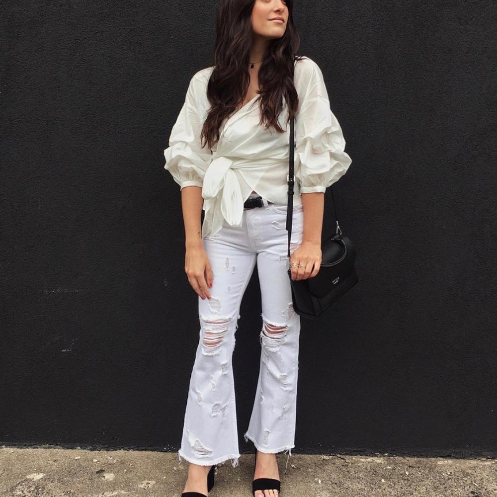 Zara White Flare Jeans